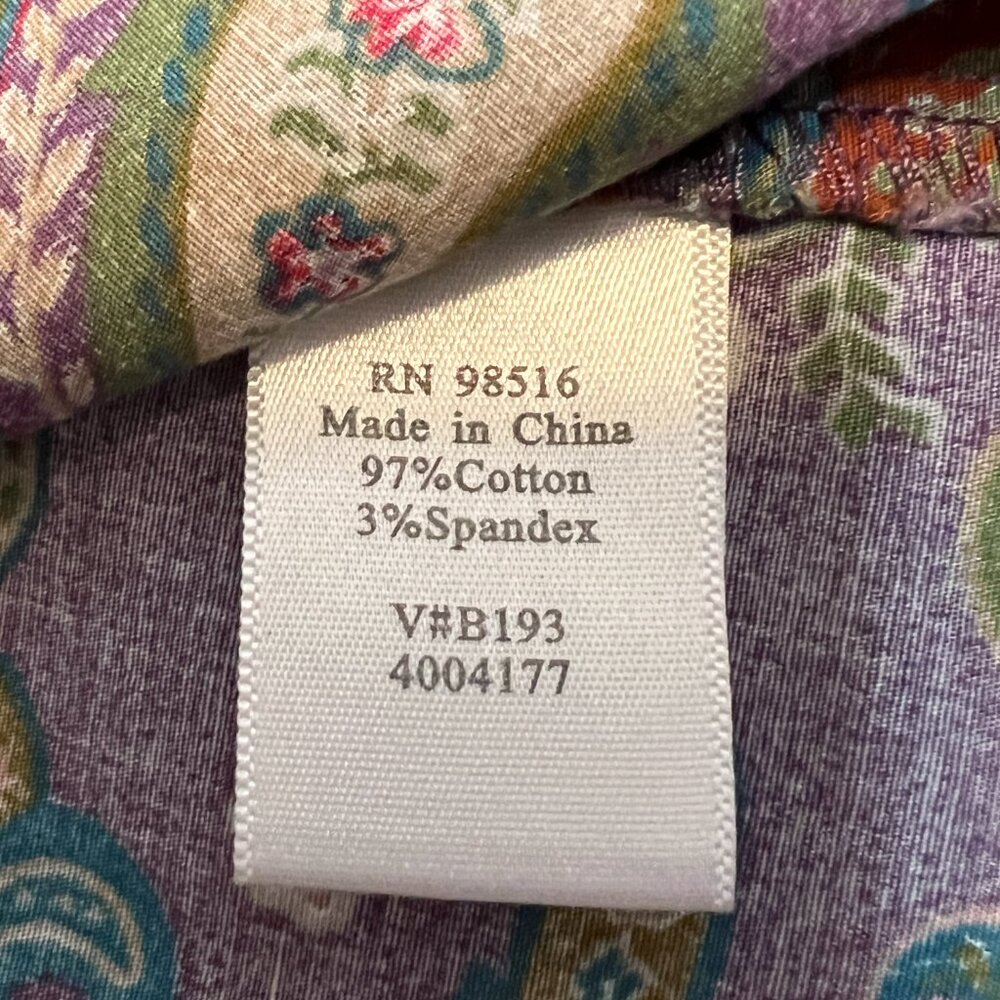 Coldwater Creek Women's Top Button Down Shirt Long Sleeve Pasiley Size XLP - Picture 5 of 8